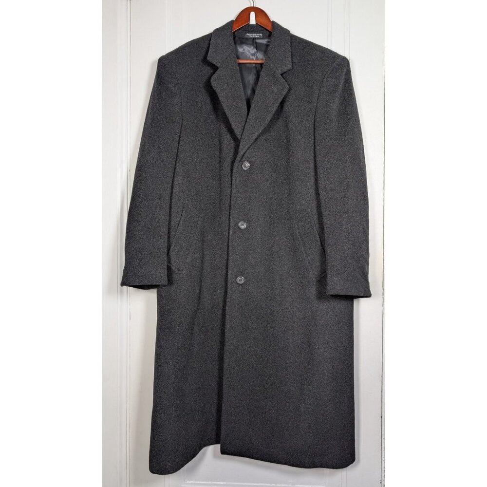 Silver Cloud Coat Mens 44 Gray Cashmere Blend Wool Overcoat Winter Formal Long